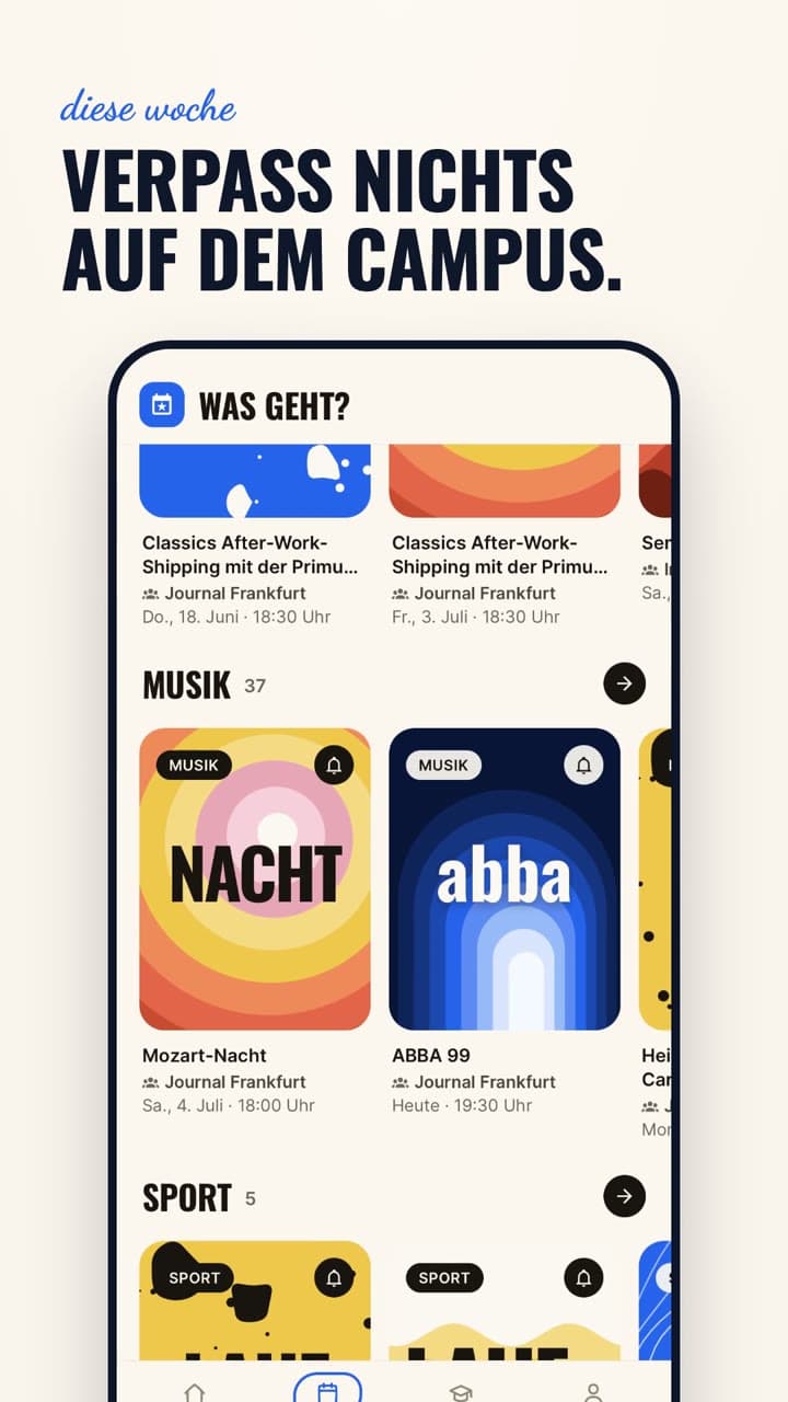 Campus-Events in der Knödel App